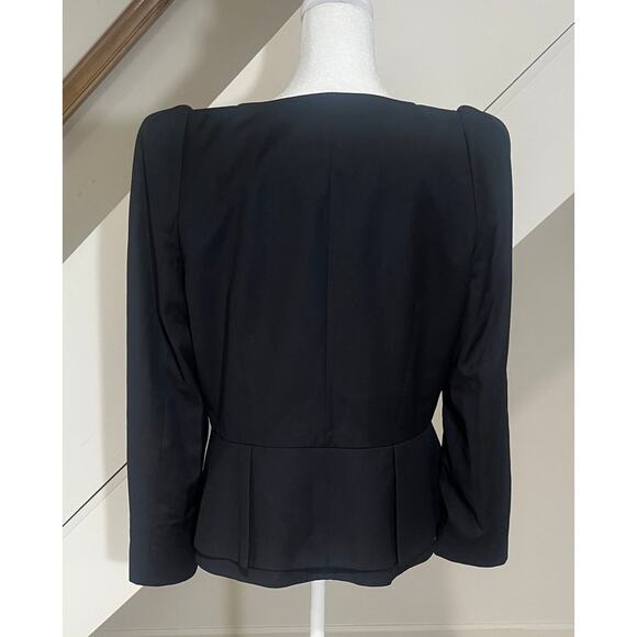 Albert Nipon Black Tailored Blazer Button Closure Minimalist Classic Size 10 - Picture 2 of 8